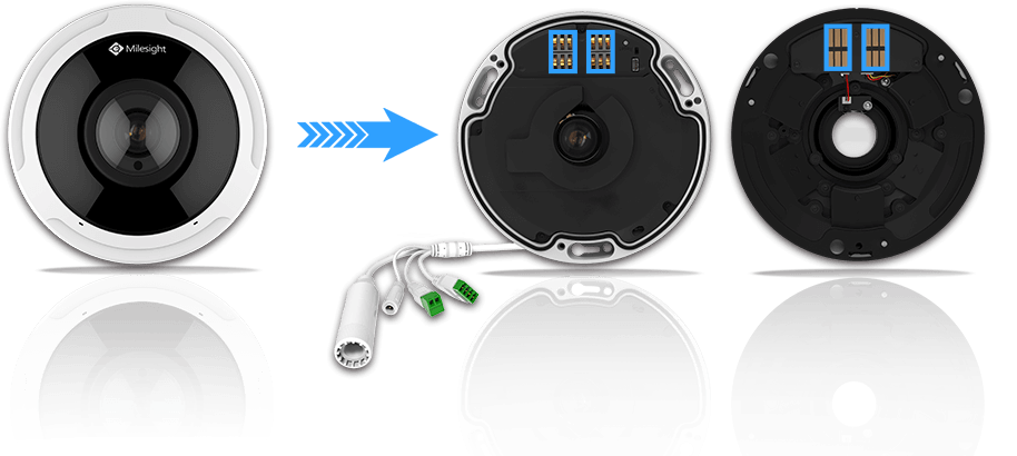 Exquisite design of the Milesight 12MP H.265+ Fisheye Network Camera.