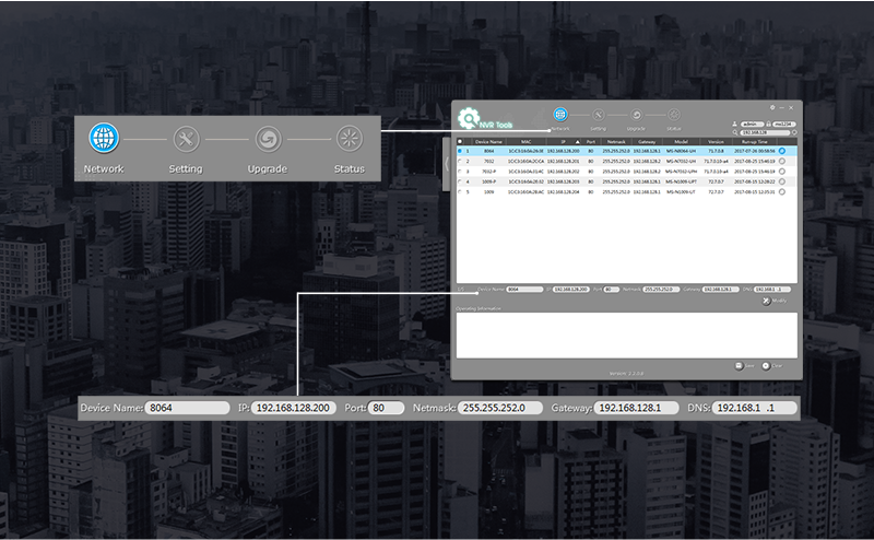 NVR Tools interface of Milesight Smart Tools, NVR Management