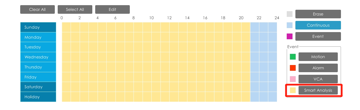 Record Schedule interface