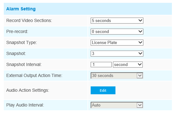 LPR Alarm Settings