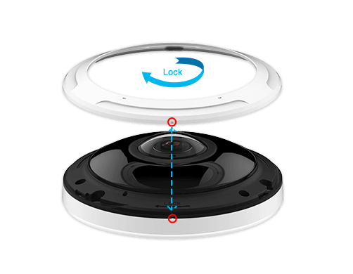 fiseye camera with top cover