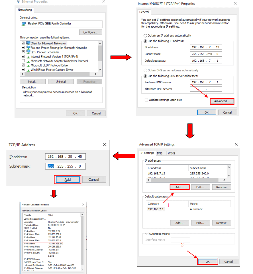 Configure camera on web via PoE port