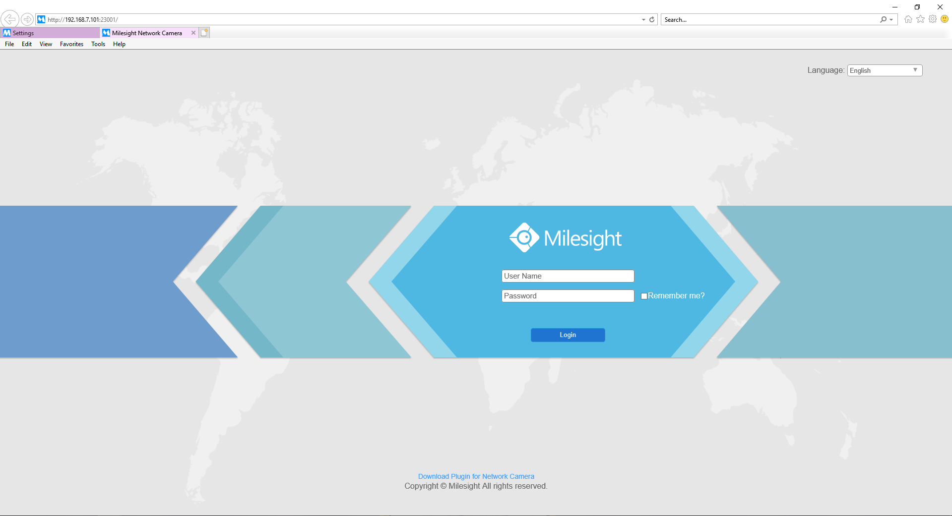 Configure camera on web via PoE port