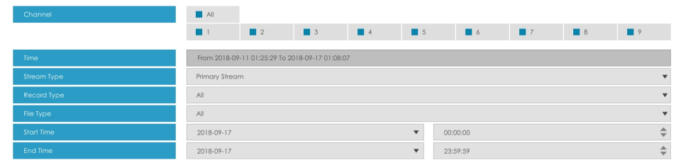 Backup files in Retrieve interface